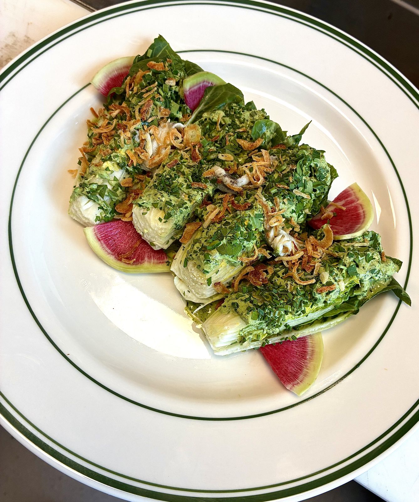 Little gems with watermelon radish